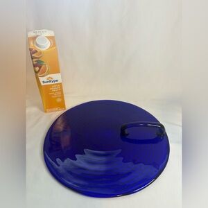 Large cobalt blue sandwich platter/plate